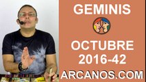 GEMINIS OCTUBRE 2016-9 al 15 de octubre-Horoscopo del Amor Solteros Parejas-Tarot-ARCANOS.COM