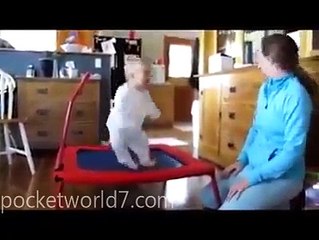 jumping baby and fell down