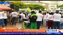 Ciudadanos en Cali adelantan multitudinaria movilización en respaldo a las víctimas del conflicto armado en Colombia