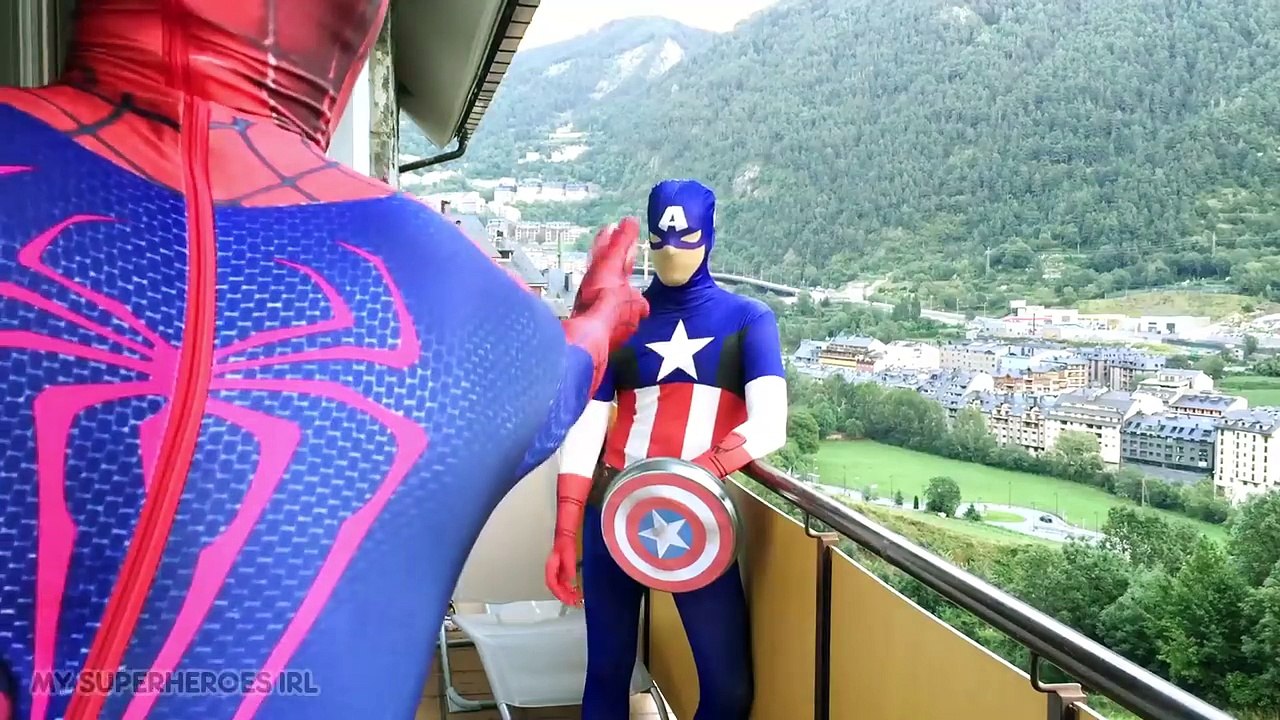 Spiderman Captain America In Real Life Cooking Barbecue Prank! - My Superheroes IRL