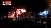 بالفيديو.. نشوب حريق بأحد المقاهى شارع أحمد مخيمر فى النزهة الجديدة