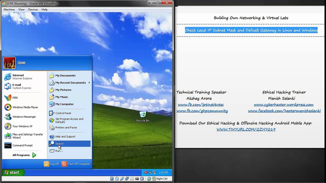 02 Check Local IP Subnet Mask and Defualt Gateway in Linux and Windows