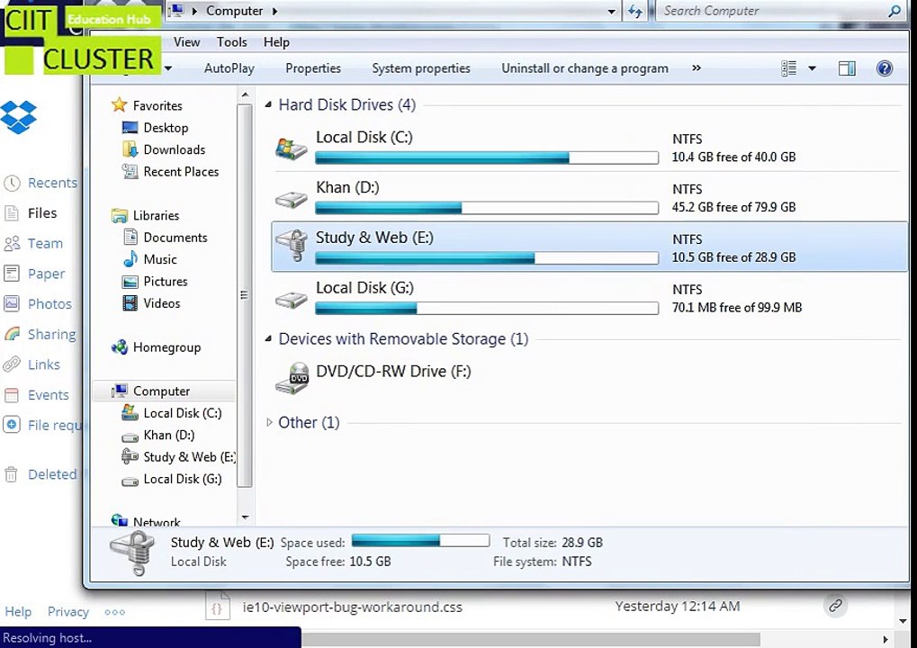 Host CSS, HTML, JS file using dropbox for free