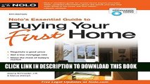 New Book Nolo s Essential Guide to Buying Your First Home (Nolo s Essential Guidel to Buying Your
