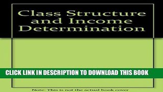 New Book Class Structure and Income Determination (Institute for Research on Poverty Monograph)