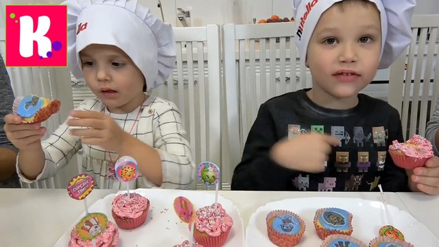 Щенячий патруль и Шопкинс набор для выпечки Cupcake kit У Кати и Макса Печем кексы и играем в игру Paw Patrol