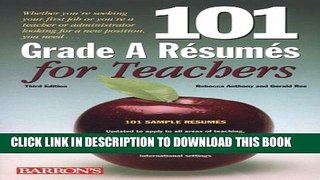 Collection Book 101 Grade A Resumes for Teachers