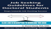 New Book Job Seeking Guidelines for Doctoral Students: Steps towards Job Hunting Success