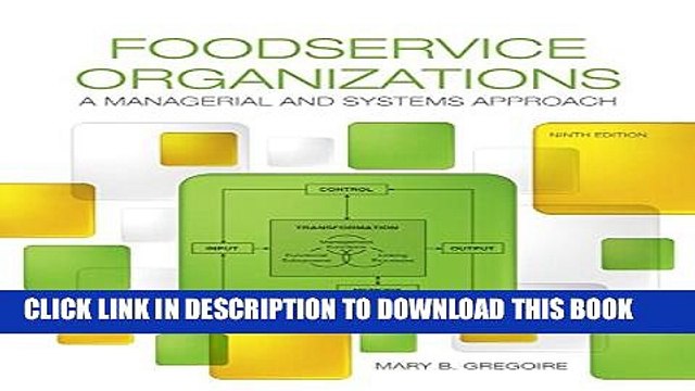[PDF] Foodservice Organizations: A Managerial and Systems Approach (9th Edition) Full Colection