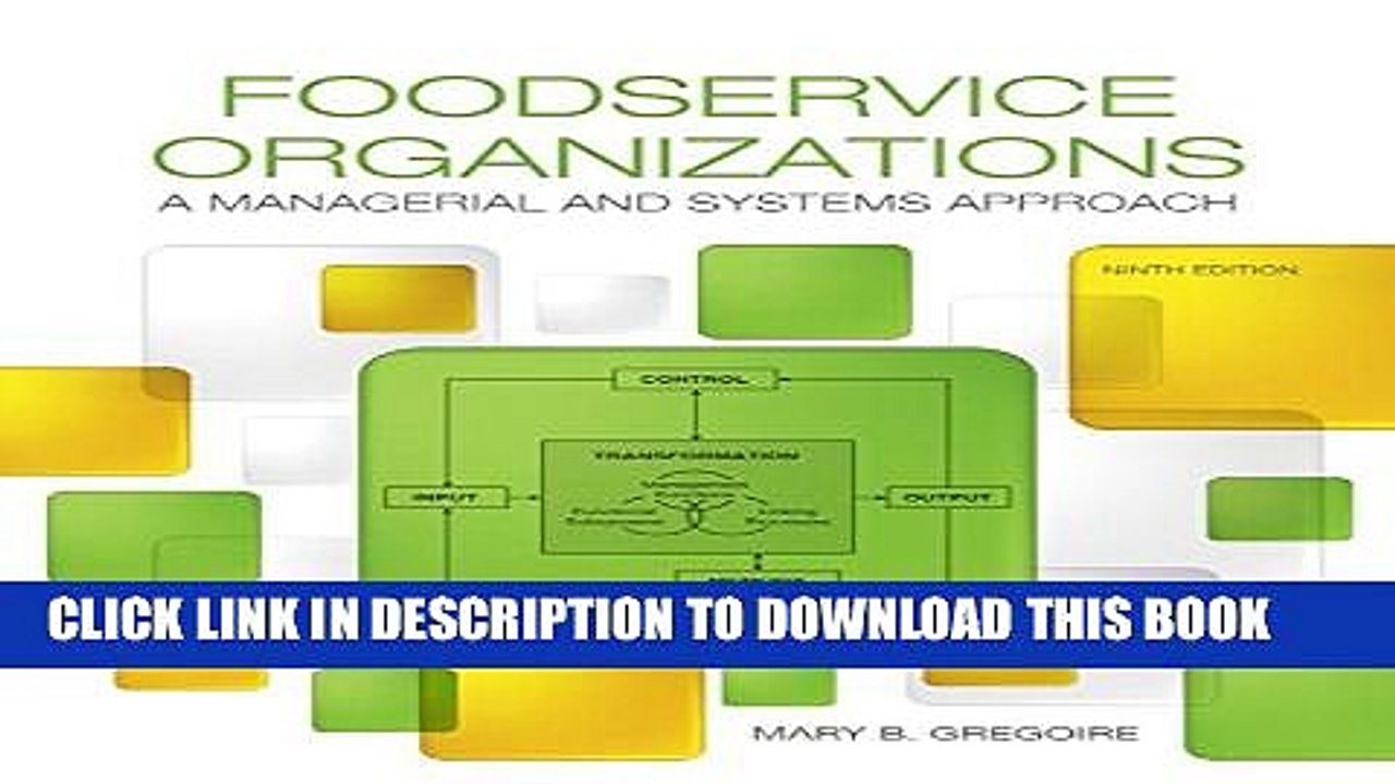 [PDF] Foodservice Organizations: A Managerial and Systems Approach (9th Edition) Full Colection