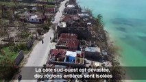 Ouragan Matthew: vue aérienne des dégâts à Port-Salut, en Haïti