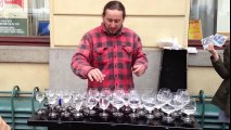 Crazy Performance! Street Musician Playing Water Glasses! Epic Talented Street Artists...
