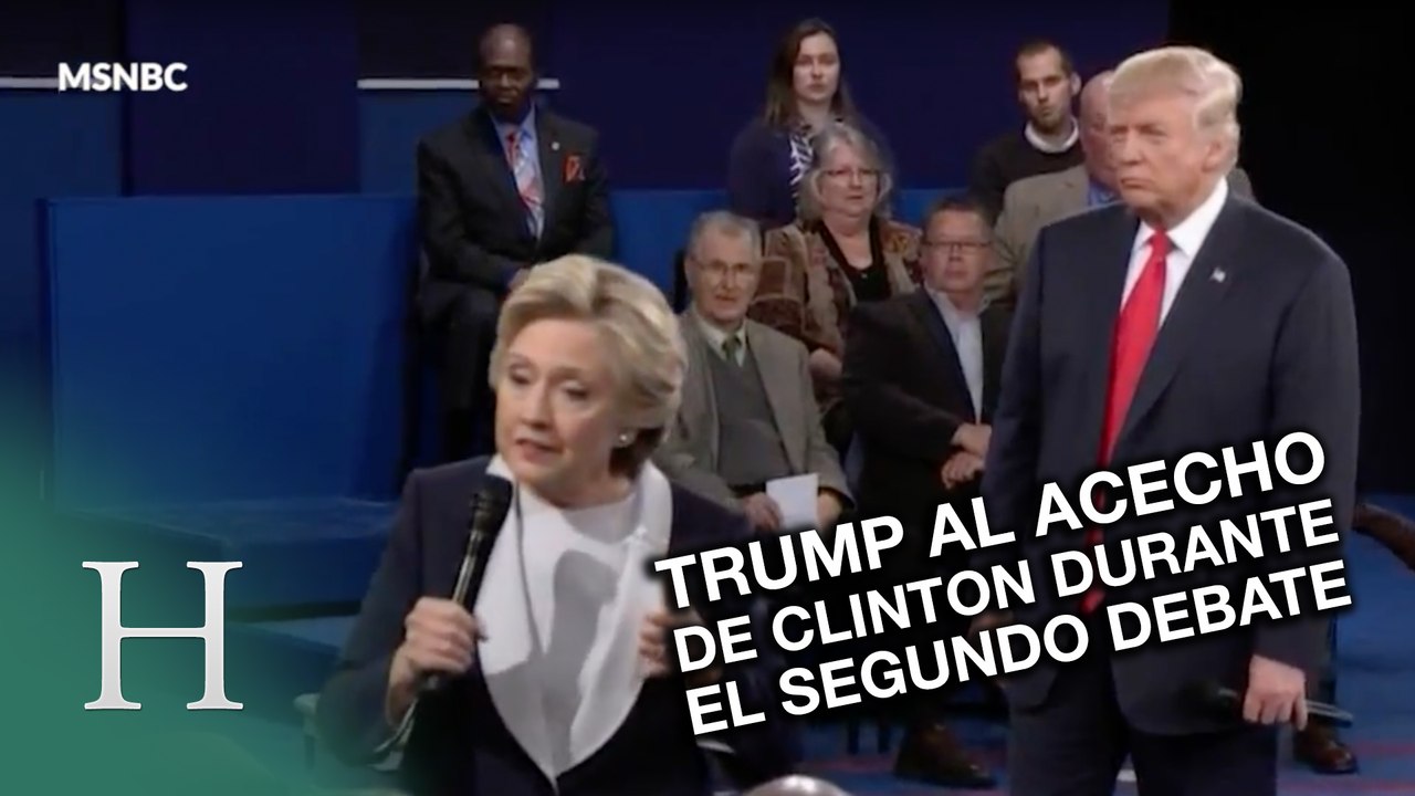 Trump acechando a Hillary durante el segundo debate