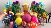 PLAY DOH SURPRISE EGGS with Surprise Toys,Marvel, Captain America,Disney, Finding Nemo,The Good Dinosaur,Hello Kitty