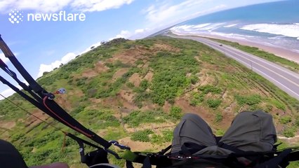 Dramatic seaside paragliding crash