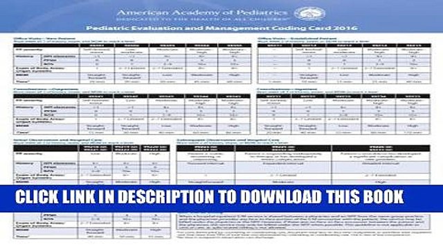[PDF] Pediatric Evaluation and Management Coding Card 2016 Popular Colection