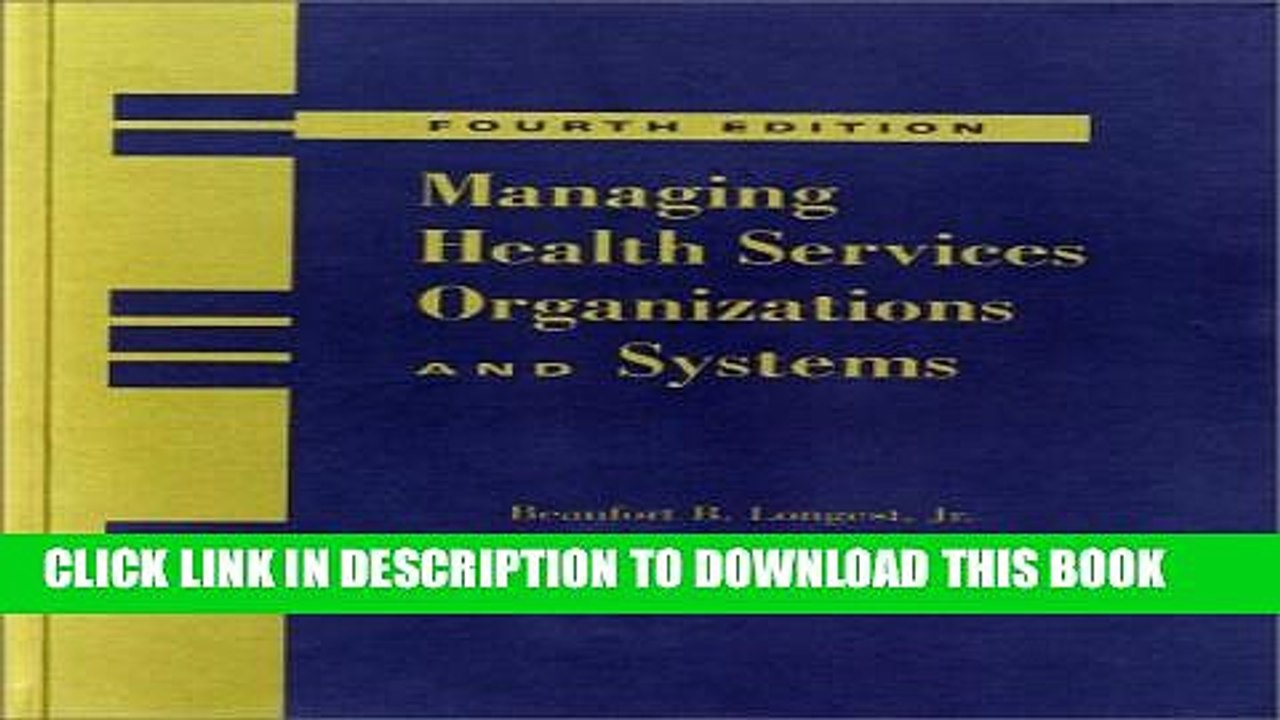 [PDF] Managing Health Services Organizations and Systems Full Online