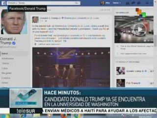 Donald Trump ya arribó al debate de esta noche en San Luis Misuri