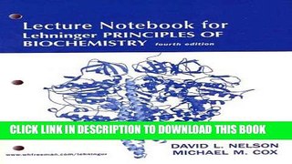 [PDF] Lehninger Principles of Biochemistry Lecture Notebook Full Collection