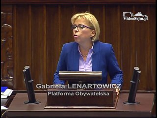 Poseł Gabriela Lenartowicz - Wystąpienie z dnia 05 pa�dziernika 2016 roku.