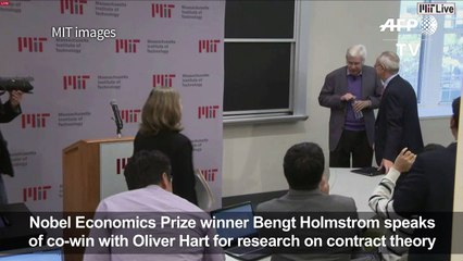 Nobel economics winner speaks to the press