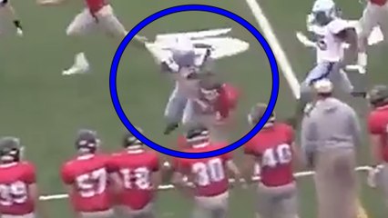 Female High School Kicker Viciously Levels Kick Returner
