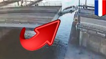 Pria mencoba melompati celah jembatan tapi gagal total dan jatuh ke sungai - Tomonews