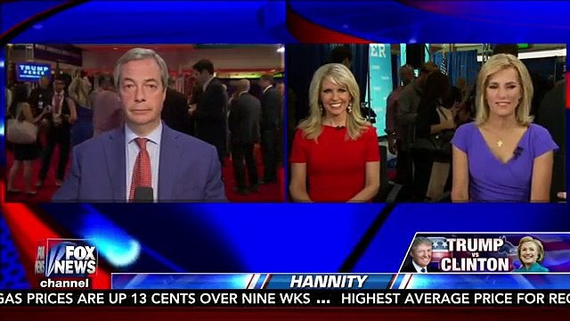 MONICA CROWLEY, LAURA INGRAHAM, NIGEL FARAGE FULL INTERVIEW WITH SEAN HANNITY (10/10/2016)