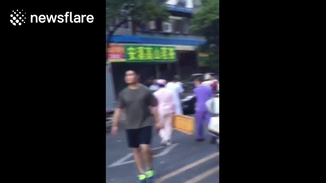 Four injured as residential building explodes in southern China