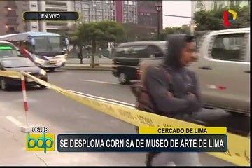 Cercado de Lima: se desploma cornisa del Museo de Arte de Lima