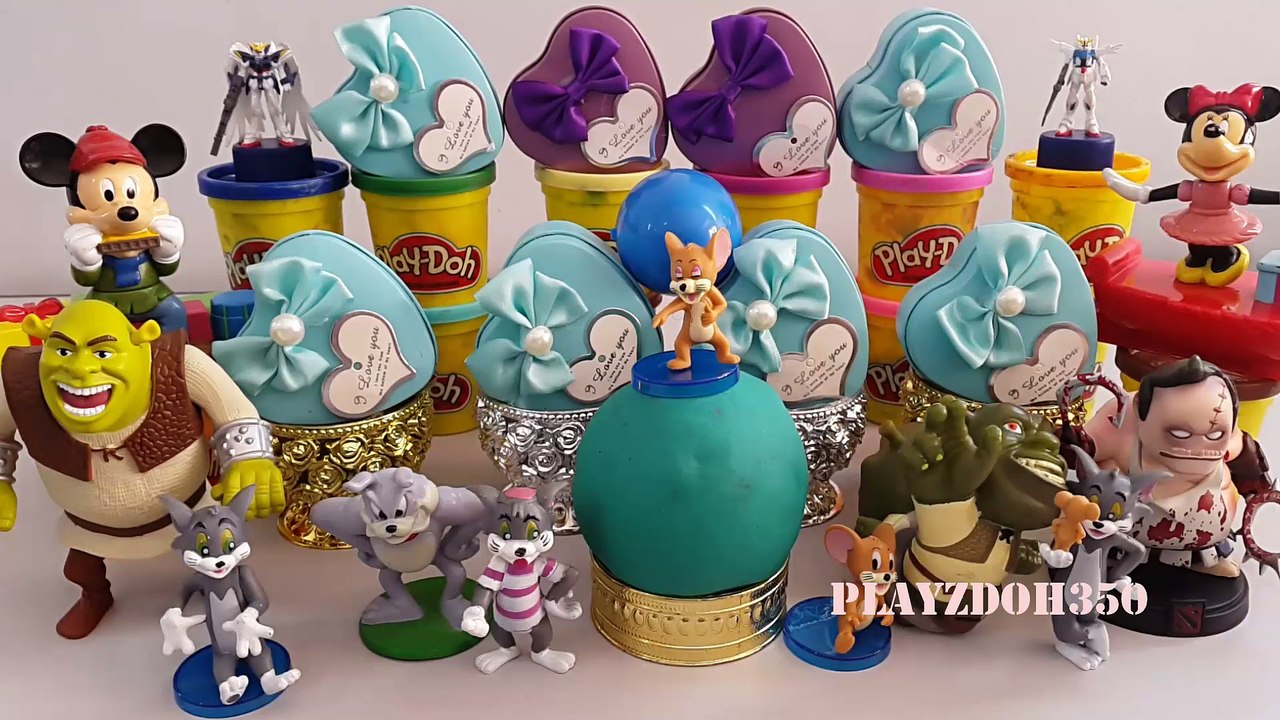PLAY DOH SURPRISE EGGS with Surprise Toys Videos,Disney, Tom and Jerry,Disney,  Shrek,Dota 2,star Was,Videos for Kids