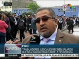 Perú: trabajadores judiciales exigen aumento salarial y presupuestal