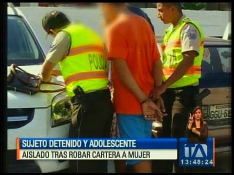 Sujeto detenido y adolescente aislado tras robar cartera a mujer