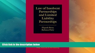 Big Deals  Law of Insolvent Partnerships and Limited Liability Partnerships  Best Seller Books