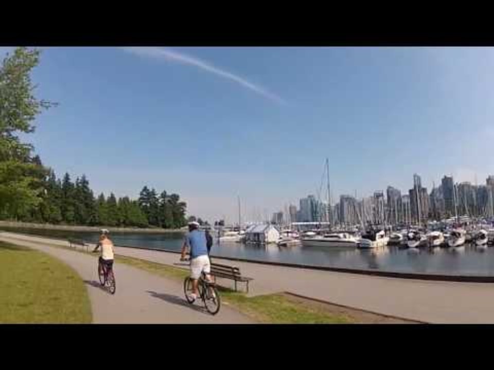 Vanvouver GoPro Bike Ride Coal Harbor around Stanley Park to Burrard Bridge