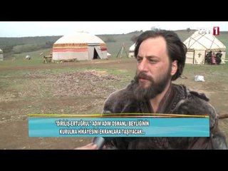 Diriliş 'Ertuğrul' setine konuk olan ''1'de Bugün'' programı