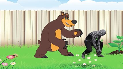 Black Spiderman Stoling Carrots From Masha And The Bear