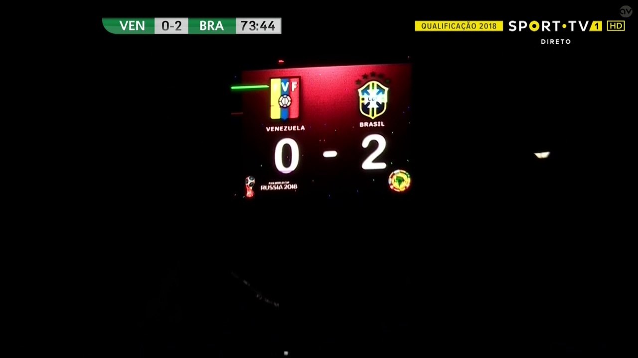 Venezuela 0-2 Brazil :: Match was interrupted because no electricity in the stadium Mérida