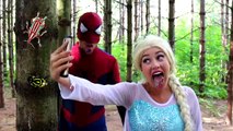 Frozen Elsa’s GROSS TONGUE! w_ Spiderman Maleficent Joker Pink Spidergirl Candy! Funny Superheroes