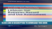 New Book Lithium-Ion Batteries Hazard and Use Assessment (SpringerBriefs in Fire)