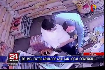 Violento asalto en local comercial de Piura