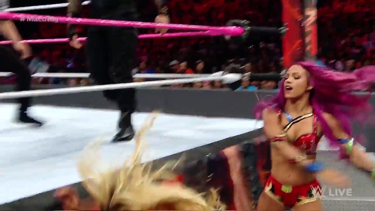 Roman Reigns & Sasha Banks vs. Rusev & Charlotte - Mixed Tag Team Match- Raw, Oct. 10, 2016