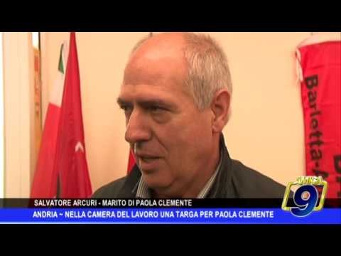 Andria | Nella Camera del lavoro una targa per Paola Clemente