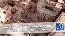 Syrie: Un quartier de la ville d'Alep, ravagé par des bombardements, filmé par un drone