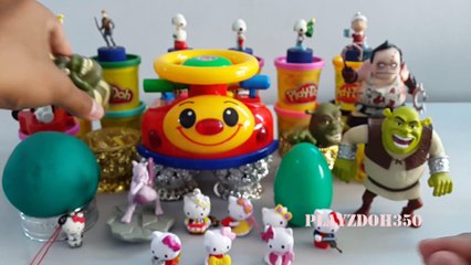 PLAY DOH SURPRISE EGGS with Surprise Toys,Disney,  Shrek,Dota 2,Hello Kitty,Thomas and Friends