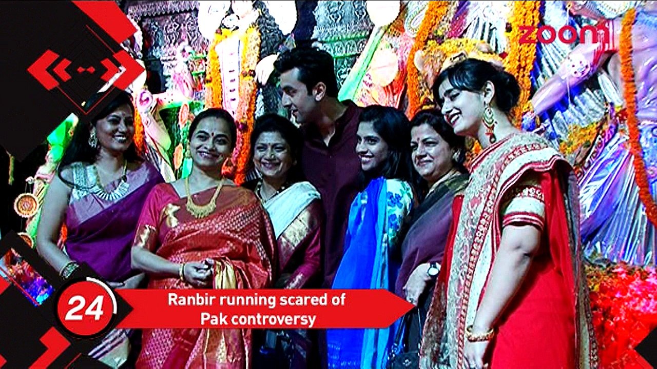 Ranbir Runs Away From Pakistan Ban Controversy, Stars Celebrate Durga Pooja