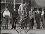 76 year old man performing bicycle tricks in Travelers Rest, SC around 1950