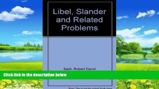 Books to Read  Libel, Slander and Related Problems  Best Seller Books Most Wanted