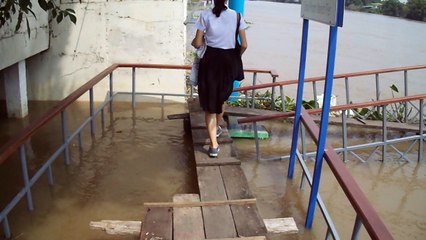 Accès au ponton flottant