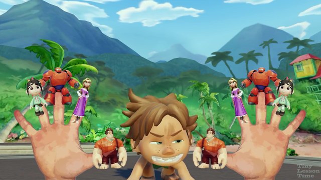 Finger Family Song with 3D Nursery Rhymes with Wreck It Ralph, Rapunzel, Baymax, Vanellope and Spot